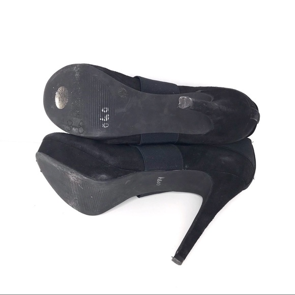 Jessica Simpson Leather Stretch Black‎ Leather Suede Platform Ankle Bootie 9.5 B - Picture 6 of 10